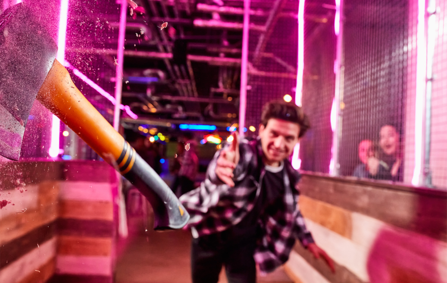 Axe throwing at Boom Battle Bar Plymouth